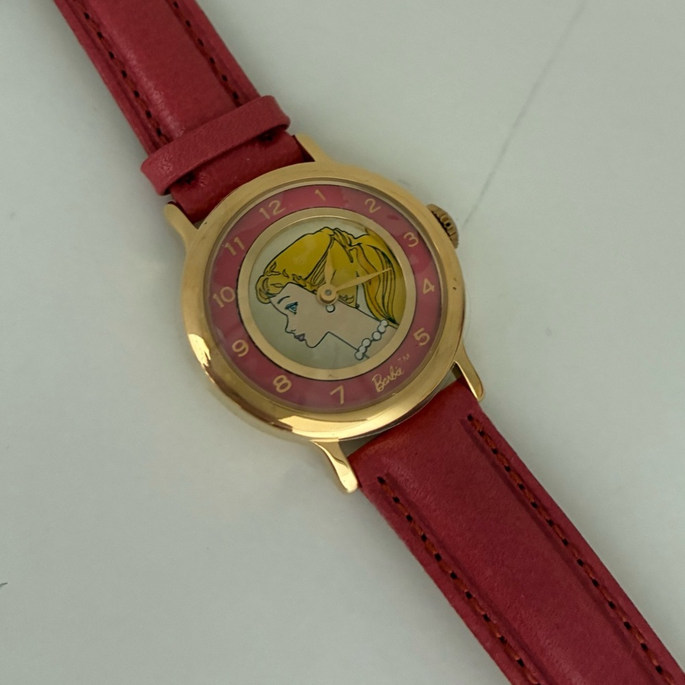 NWT Barbie Pretty And Pink Fossil Watch Boxed Set. 1994 Ltd Ed.. Pink Leather - Picture 5 of 16